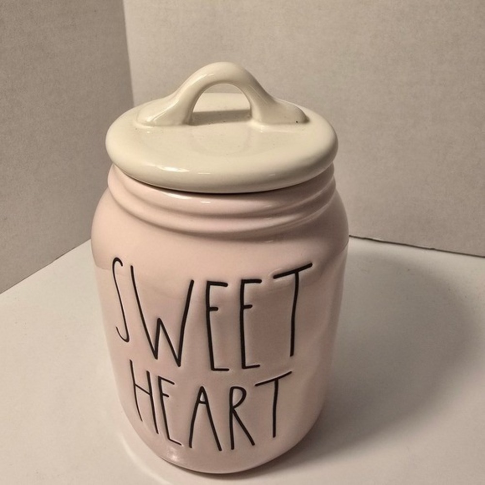 Rae Dunn Sweet Heart Pink Ceramic Canister